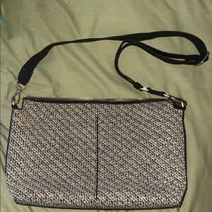 Rothy's The Daily Starlight Tweed Black White Crossbody Bag